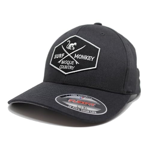 Surf Monkey Herren-Baseballkappe - elastische Passform | Größen S/M - L/XL, dunkelgrau, S/M von Surf Monkey