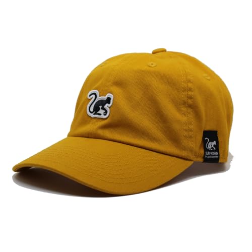 Surf Monkey Klassische Baseballmütze aus Baumwolle, Einheitsgröße, Bio-Baumwolle, Senf, One size von Surf Monkey