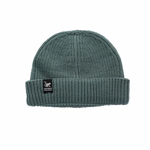 Surf Monkey Recycelte Docker-Mütze für Damen und Herren, Einheitsgröße – Beanie aus recyceltem Polyester – Wear&Care, Salbeifarben, One size von Surf Monkey