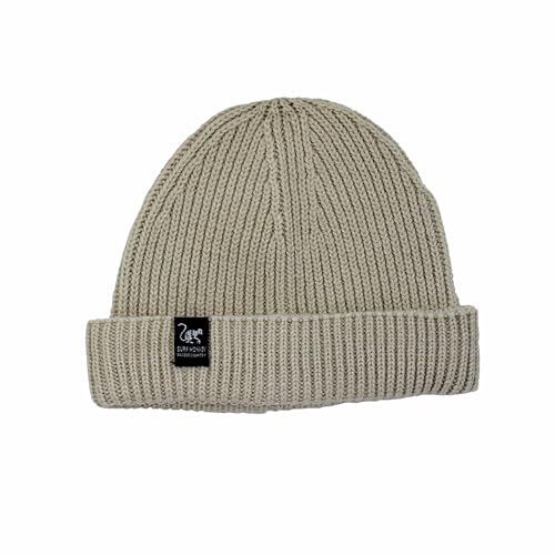 Surf Monkey Recycelte Docker-Mütze für Damen und Herren, Einheitsgröße – Beanie aus recyceltem Polyester – Wear&Care, cremefarben, One size von DRESSED IN MUSIC PLAY WITH ME