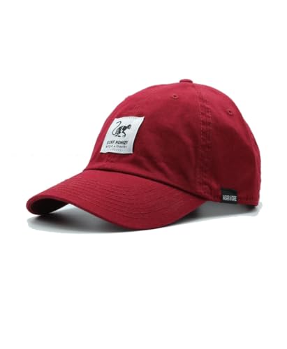 Surf Monkey SURF MONKEY Baseballmütze Classic Dad Cap aus Baumwolle ohne Struktur - Bio-Baumwolle, rot, One size von Surf Monkey