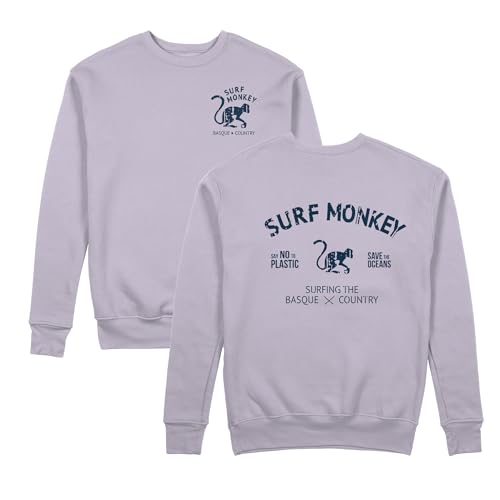 Surf Monkey Save The Oceans Bio-Sweatshirt mit Rundhalsausschnitt (DE/NL/SE/PL, Alphanumerisch, XL, Regular, Regular, Lila) von Surf Monkey