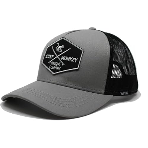 Surf Monkey Trucker Origins Baseballkappe, verstellbar, Bio-Baumwolle, Einheitsgröße, Bleifarben, One size von Surf Monkey