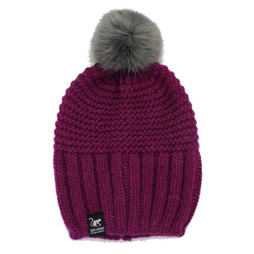 Surf Monkey Wintermütze mit Bommel, Uni, Einheitsgröße, hergestellt in Italien, Rosa, One size von Surf Monkey