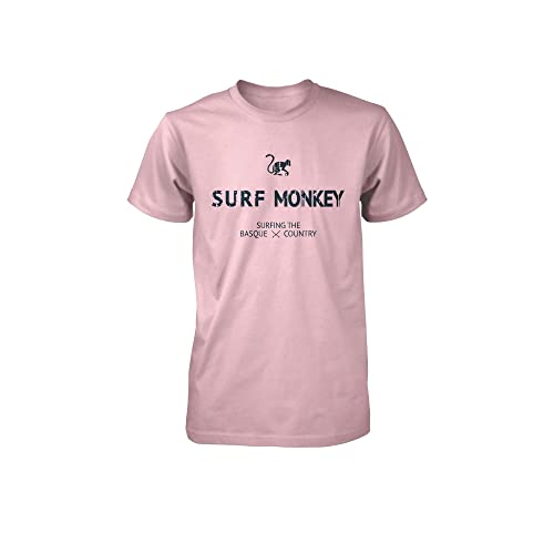 T-Shirt aus Bio-Baumwolle Surf Monkey® - Kurzärmeliges T-Shirt mit Rundhalsausschnitt - Herren/Damen - Rosa, XL von Surf Monkey