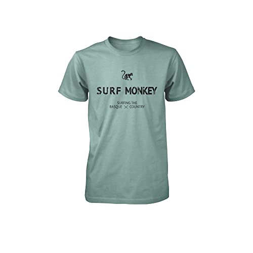 T-Shirt aus Bio-Baumwolle Surf Monkey® - Kurzärmeliges T-Shirt mit Rundhalsausschnitt - Herren/Damen - Salbeifarben, M von Surf Monkey