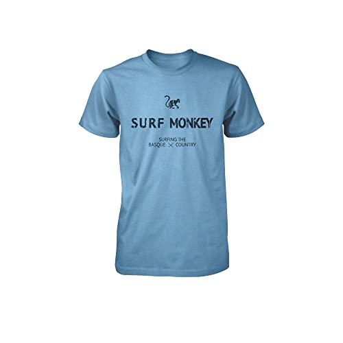 T-Shirt aus Bio-Baumwolle Surf Monkey® - Kurzärmeliges T-Shirt mit Rundhalsausschnitt - Herren/Damen - blau, L von Surf Monkey
