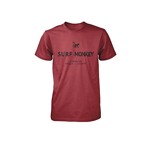 T-Shirt aus Bio-Baumwolle Surf Monkey® - Kurzärmeliges T-Shirt mit Rundhalsausschnitt - Herren/Damen - rot, L von Surf Monkey