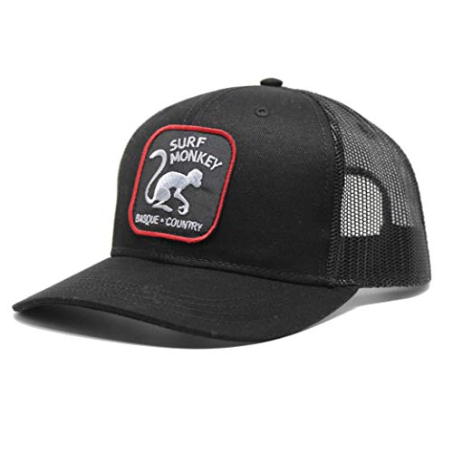 Trucker Cap Damen/Herren Surf Monkey® - One Size (55-61 cm) - Verstellbare Mesh Cap - Snapback mit luftigem Netzteil (schwarz) von Surf Monkey