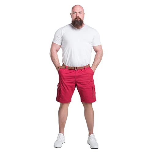 Surf Paradise Cargo Bermuda in Größe 54 I Kurze Hose in Rot für Herren I Kurze Shorts mit Taschen I Cargo-Shorts mit geflochtenem Gürtel I 100% Baumwolle für hohen von Surf Paradise