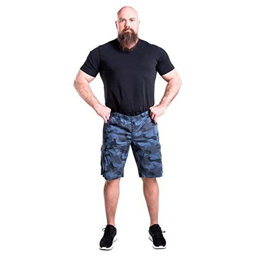 Surf Paradise Cargo Bermuda in Größe 58 I Hose mit Camouflage Optik in Blau für Herren I Kurze Shorts mit Taschen aus 100% Baumwolle I Cargo-Shorts mit hohem von Surf Paradise