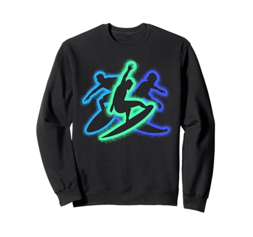 Surfen Silhouetten Surfbrett Kinder Jungen Männer Surf Sweatshirt Surfen Silhouetten Surfbrett Kinder Jungen Männer Surf Sweatshirt von Surf und Windsurfen Design zum Surfen
