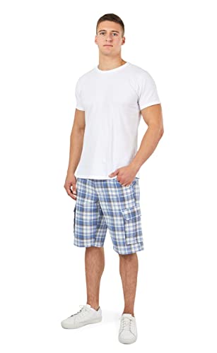 SurfParadise sommerliche Cargo Shorts Bermuda Herren blau kariert Größe 48 von SurfParadise
