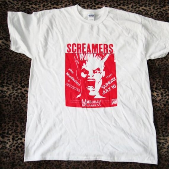 Die Screamers, Vintage Flyer T-Shirt Mabuhay Gardens von SurfandDestroy