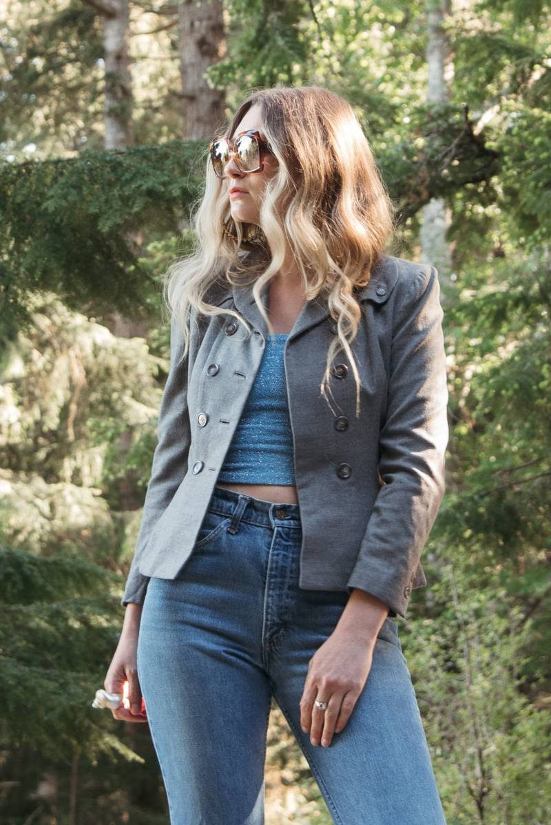 1940S Maßgeschneiderter Blazer, Aristo Worsted Tailored By Handmacher Military Style Doppelbrust Graue Wolljacke von SurfandtheCity