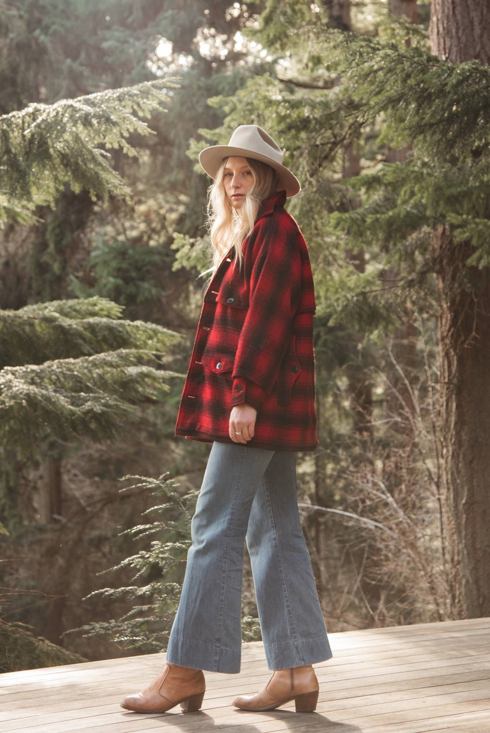 40Er 50Er Vintage Buffalo Plaid Mackinaw Jacke, Work Chore Coat, Karierte Wolle Cruiser Jacke von SurfandtheCity