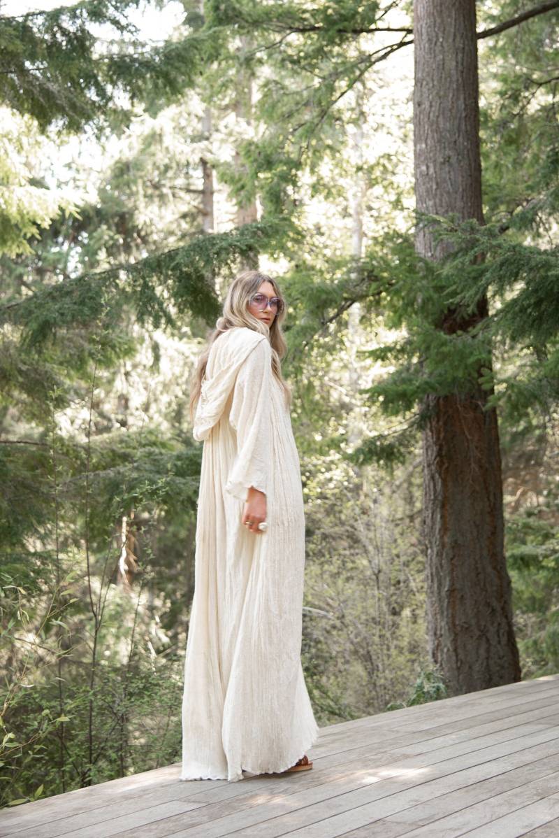 70S Vintage Kaftan Kleid | Maxikleid Aus Baumwollgaze Boho Hippie Sommer Festival von SurfandtheCity