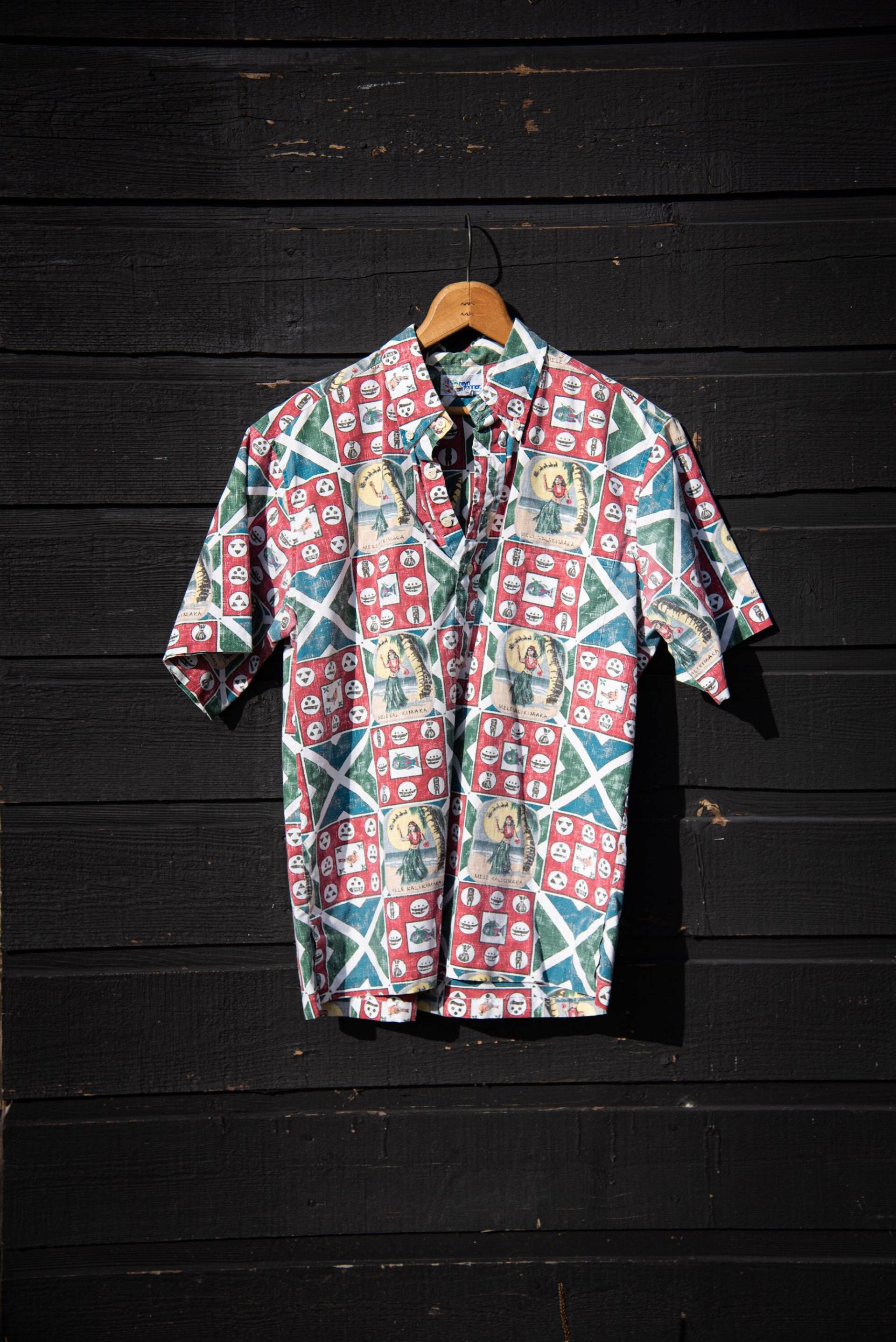 Vintage Mele Kalikimaka Reyn Löffel Hawaii Weihnachts Shirt | Große Baumwolle Rückseite Druck Hula Girl Tiki Hawaiian Shirt Aloha Polo von SurfandtheCity