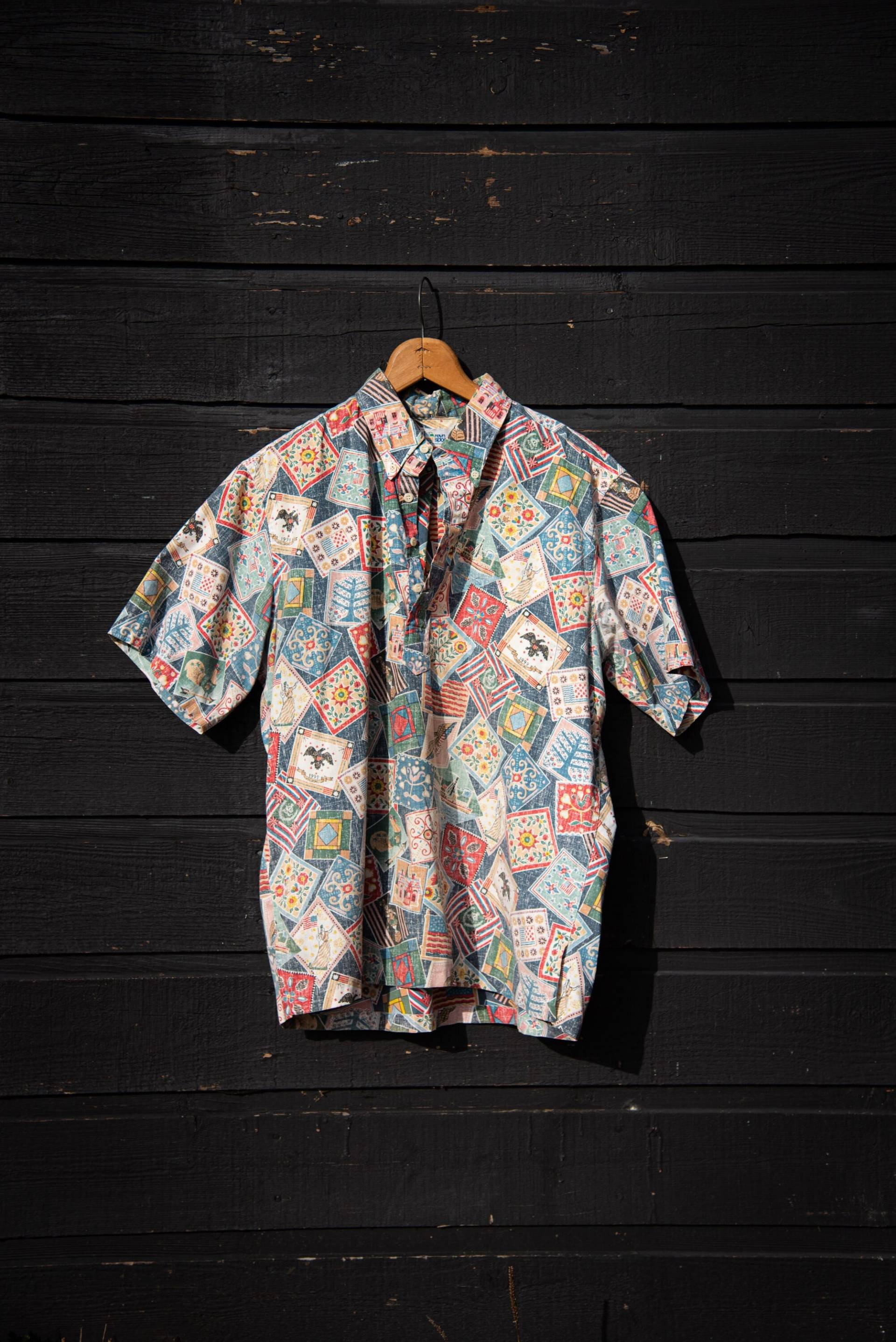 Vintage Reyn Löffel Hawaii Hemd | Große 100% Baumwolle Rückseite Druck Paisley Folk Stempel Americana Aloha Shirt Polo Surf von SurfandtheCity