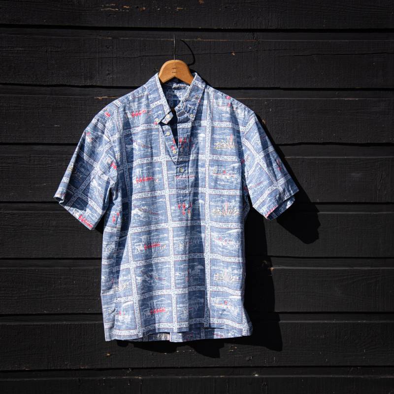 Vintage Reyn Löffel Hawaii Hemd | Großes Baumwoll 1920Er Badeshirt Sommer Strand Aloha Shirt Surf Polo von SurfandtheCity