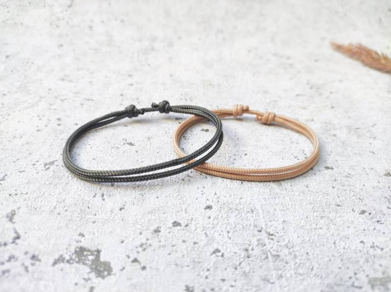 Surfbalance Feine Partnerarmbänder 2Er Set, Paracord, Minimalistisch, Segeltau, Geschenk, Freundschaftsarmband von Surfbalance