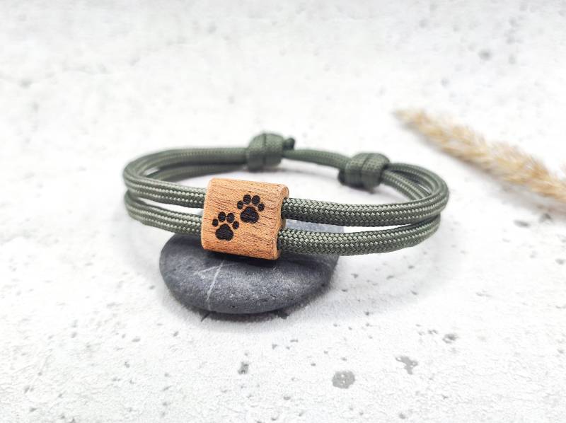 Surfbalance Holzarmband Aus Segeltau Mit Gravur, Minimalistisch, Paracord, Surferarmband, Geschenkidee von Surfbalance