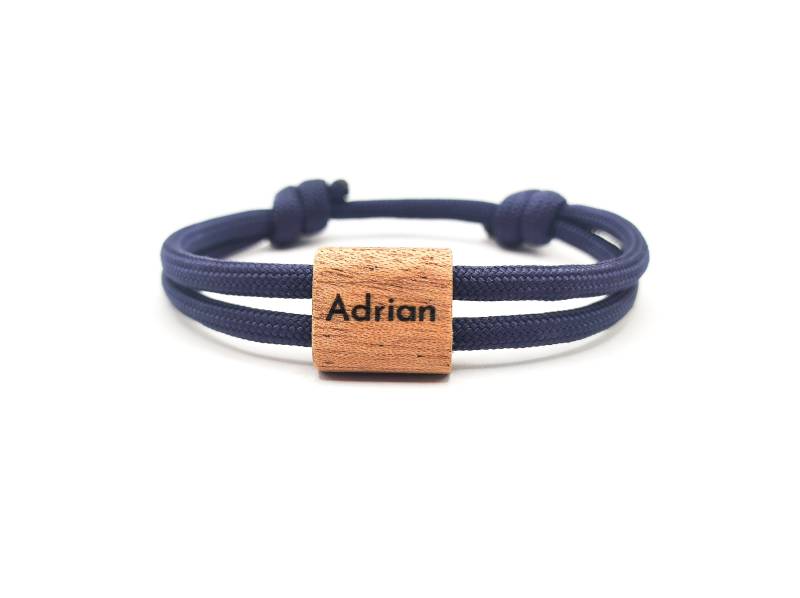 Surfbalance Holzarmband Wunschgravur, Segeltau, Minimalistisch, Paracord, Surferarmband, Geschenkidee von Surfbalance
