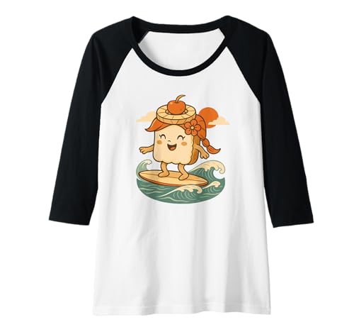 Damen Lustiger Toast mit Ananas surft – Sommer Strandmotiv Raglan von Surfender Toast – Lustiges Hawaii Sommermotiv