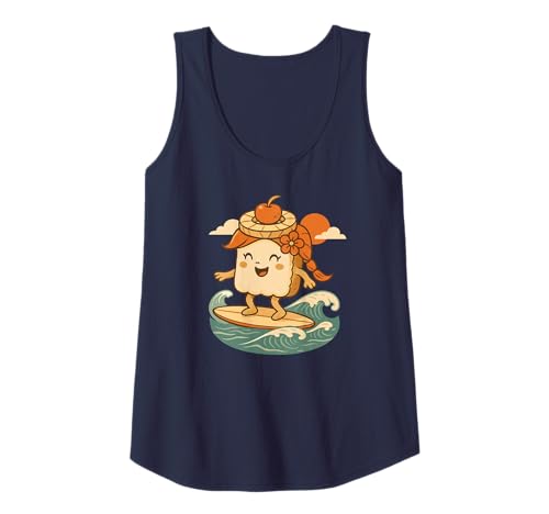 Damen Lustiger Toast mit Ananas surft – Sommer Strandmotiv Tank Top von Surfender Toast – Lustiges Hawaii Sommermotiv