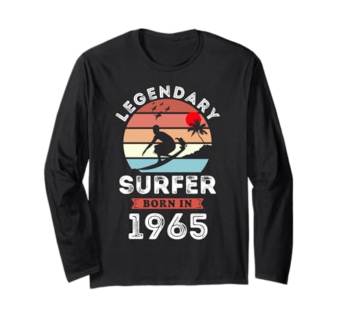 Legendary Surfer Born in 1965, 60th Birthday Men Langarmshirt Legendary Surfer Born in 1965, 60th Birthday Men Langarmshirt von Surfer 1965 Legends Gifts for Mens 60th Bday