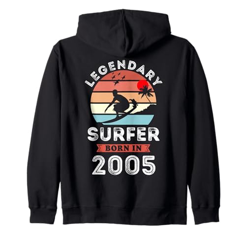Legendary Surfer Born in 2005, 20th Birthday Men Kapuzenjacke von Surfer 2005 Legends Gifts for Mens 20th Bday