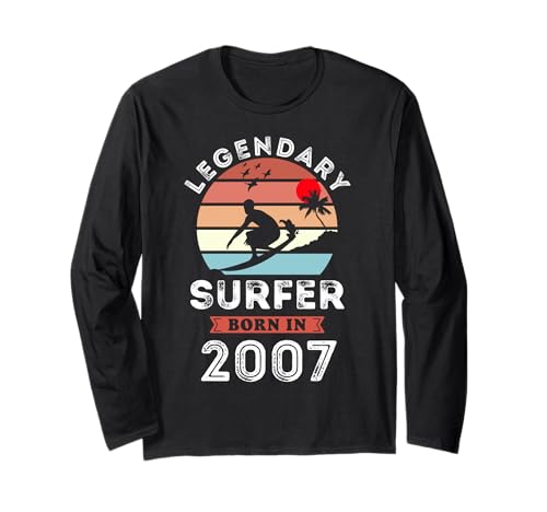 Legendary Surfer Born in 2007, 18th Birthday Men Langarmshirt Legendary Surfer Born in 2007, 18th Birthday Men Langarmshirt von Surfer 2007 Legends Gifts for Mens 18th Bday