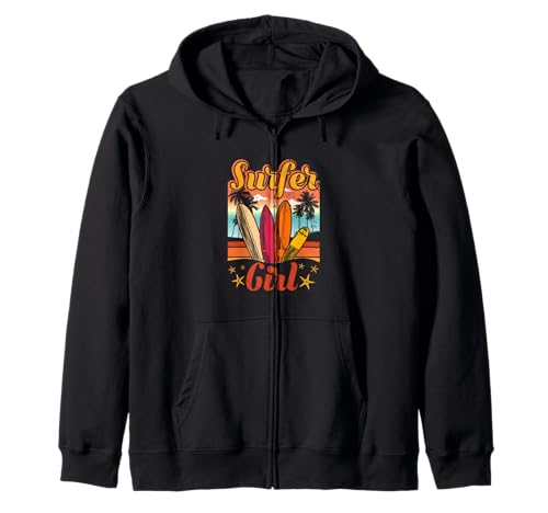 Surfer Girl Beach Retro 70er Jahre Vintage Surfen Urlaub Sommer Kapuzenjacke Surfer Girl Beach Retro 70er Jahre Vintage Surfen Urlaub Sommer Kapuzenjacke von Surfer Girl Beach 70s Surfing Vacation Summer