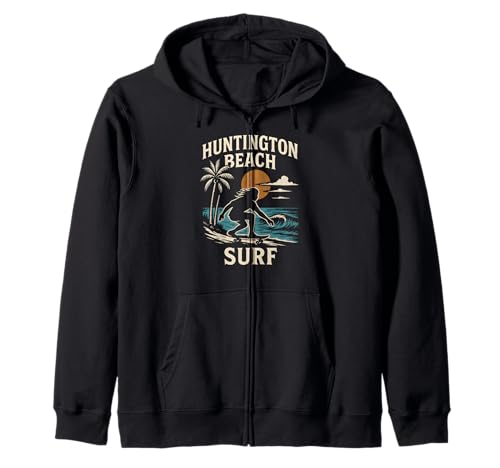 California Surfing Huntington Beach Surf Retro Herren Surfs Up Kapuzenjacke von Surfs Up Huntington Beach Skateboarding Apparel