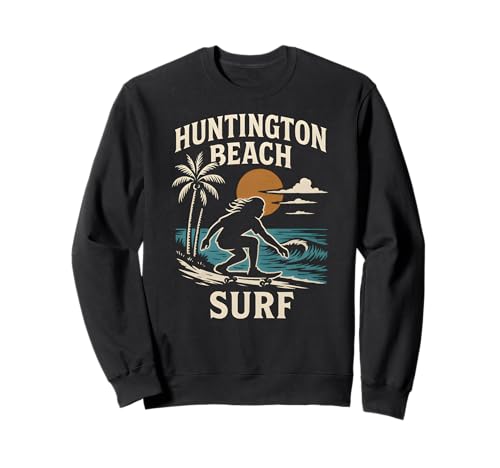 California Surfing Huntington Beach Surf Retro Herren Surfs Up Sweatshirt von Surfs Up Huntington Beach Skateboarding Apparel