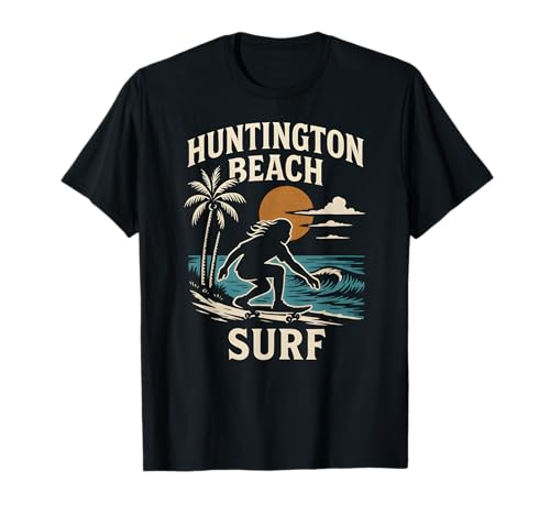 California Surfing Huntington Beach Surf Retro Herren Surfs Up T-Shirt von Surfs Up Huntington Beach Skateboarding Apparel