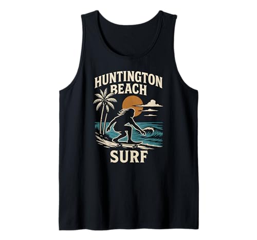 California Surfing Huntington Beach Surf Retro Herren Surfs Up Tank Top von Surfs Up Huntington Beach Skateboarding Apparel