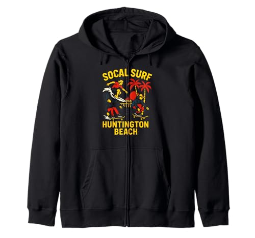 SoCal Surf Huntington Beach Vintage Herren Surfs Up Kapuzenjacke von Surfs Up Huntington Beach Skateboarding Apparel