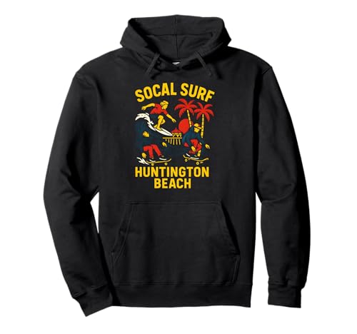 SoCal Surf Huntington Beach Vintage Herren Surfs Up Pullover Hoodie von Surfs Up Huntington Beach Skateboarding Apparel