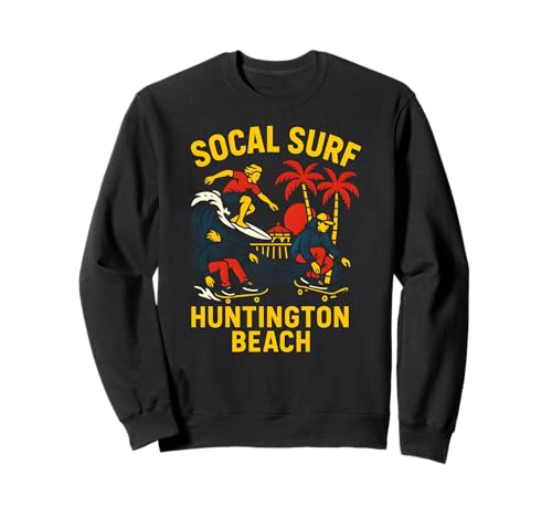 SoCal Surf Huntington Beach Vintage Herren Surfs Up Sweatshirt von Surfs Up Huntington Beach Skateboarding Apparel