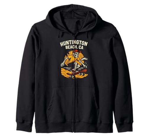 Surfer Huntington Beach CA Retro Herren Surfs Up Kapuzenjacke von Surfs Up Huntington Beach Skateboarding Apparel