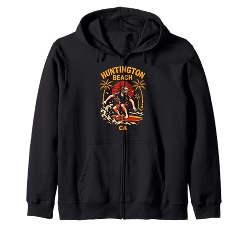 Surfer Huntington Beach CA Retro Herren Surfs Up Kapuzenjacke von Surfs Up Huntington Beach Skateboarding Apparel