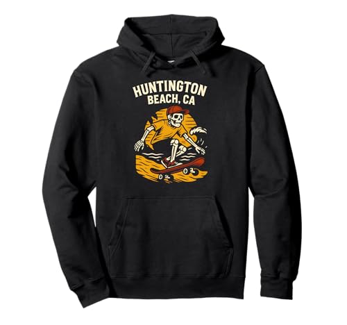 Surfer Huntington Beach CA Retro Herren Surfs Up Pullover Hoodie von Surfs Up Huntington Beach Skateboarding Apparel