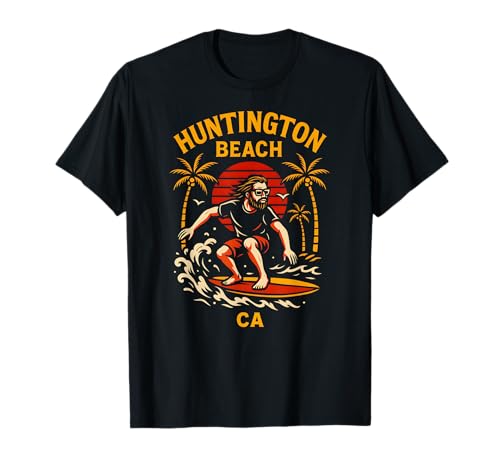 Surfer Huntington Beach CA Retro Herren Surfs Up T-Shirt von Surfs Up Huntington Beach Skateboarding Apparel