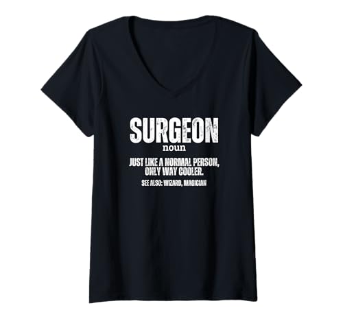 Damen Chirurgen Definition Stolze lustige Chirurgie T-Shirt mit V-Ausschnitt von Surgeon Gifts For Men And Women