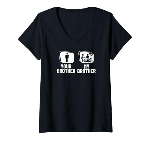 Damen Chirurgie Your Brother My Brother Sister Funny Surgeon T-Shirt mit V-Ausschnitt von Surgeon Gifts For Men And Women