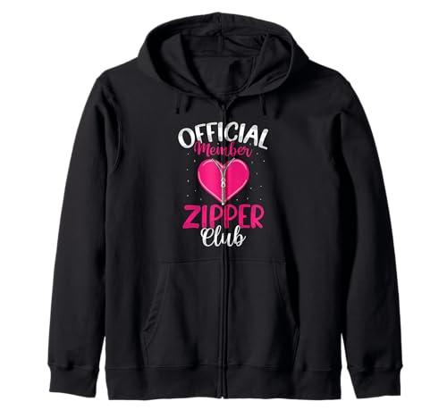 Zipper Club Offizielles Mitglied Open Heart Chirurgie Männer Frauen Kapuzenjacke von Surgery Survivor Open Heart Surgery Apparel Co.