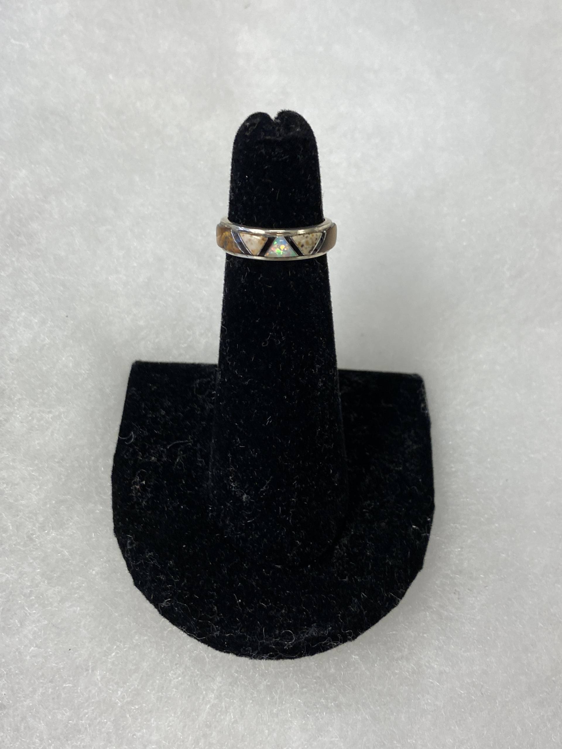 Jaspis & Tigerauge Silber Ring Mit Dünnem Band Jaspis & Tigerauge Silber Ring Mit Dünnem Band von SuriSouthwest