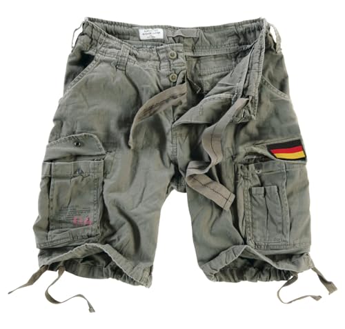 Surplus Raw Vintage Airborne Vintage Herren Cargo Shorts, Oliv mit Patch, 3XL von Surplus Raw Vintage