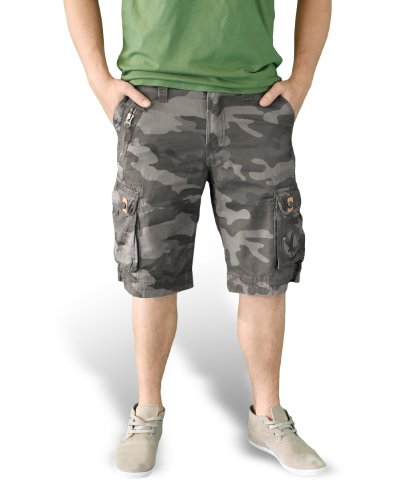 Surplus Raw VintageKurze Hose - Bermuda "Xylontum Premium Shorts", Größe: S, Farbe: black camo von Surplus Raw Vintage